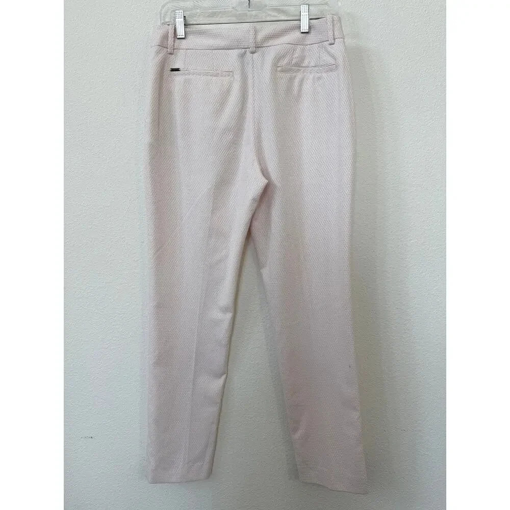 DKNY Textured Ankle Pants Light Pink Slim Career‎ Workwear Size 2 Office Chic